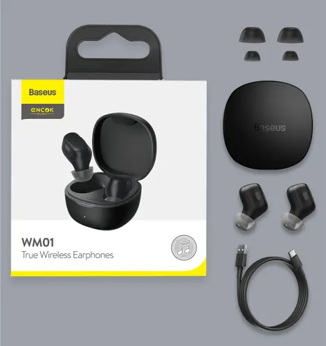 Fone de Ouvido Bluetooth Baseus WM01 TWS - Som de Alta Qualidade e Conforto