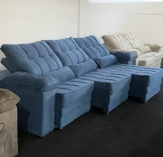 Sofá Retrátil e Reclinável 2.90 Mts Qualidade e Conforto Várias Cores 