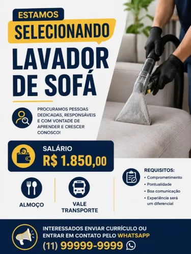 Estamos selecionando lavador de sofá 