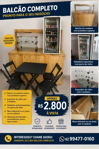Vende_se acaiteria, balcões, cervejeira, e 1 jogo de mesa!