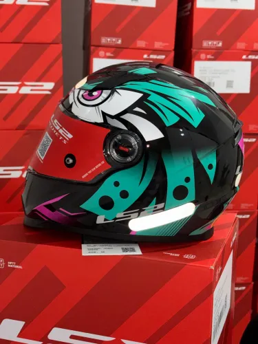Capacete ls2 tribal verde