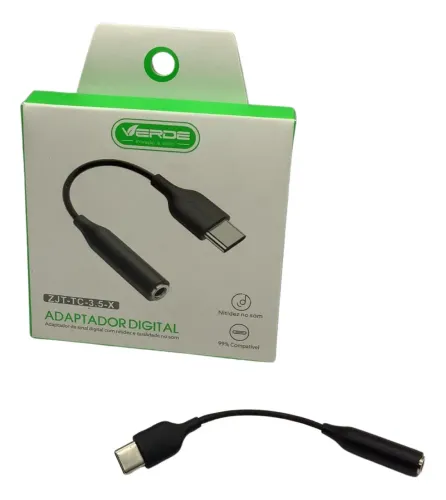 Adaptador Tipo-c E Lightning Para P2 Fêmea Com Som Estéreo
