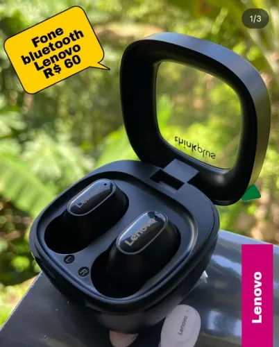 Fone bluetooth Lenovo xt62 R$ 60