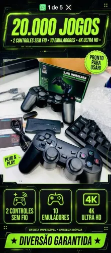 Game retrô 20 mil jogos 10 emuladores dois controles diversão garantida