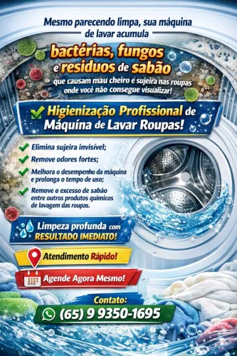 Higienização de Máquinas de Lavar - Leia a descrição