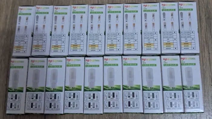 Kit com 20 lâmpadas g9 halopin led 3w 6000k