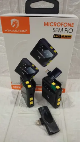 MICROFONE DE LAPELA SEM FIO H'MASTON ANDROID E IOS  