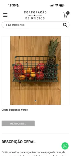 Fruteira Suspensa de Parede | Estilo Industrial