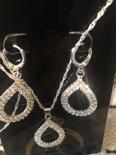 Conjunto strass prata 925
