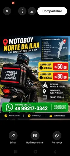 Motoboy norte da ilha 