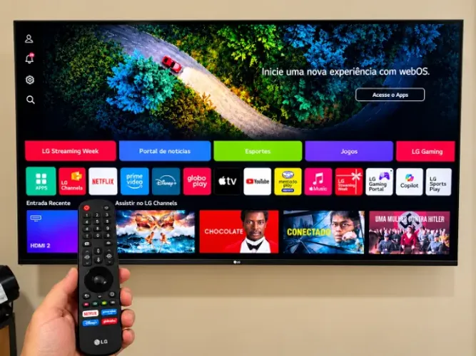 DESAPEGO! Smart TV LG 55 4K UHD 55UR871C0SA ThinQ AI + LED COM CONTROLE REMOTO - Novíssima
