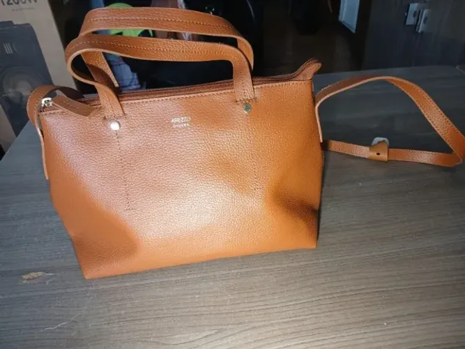 BOLSA TOTE MARRON AREZZO ORIGINAL GRANDE NOVA VALOR 390,00