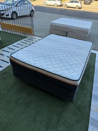 Cama box Casal USADA BASE + COLCHÃO - Entrego!