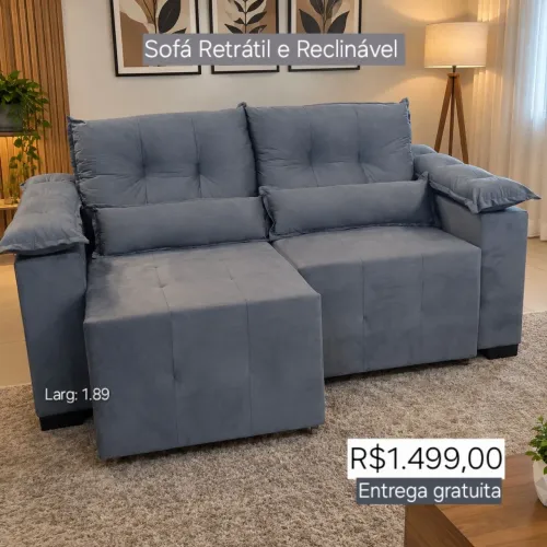 PROMOÇÃO URGENTE - Sofá RETRÁTIL RECLINÁVEL Direto da Fábrica Cinza
