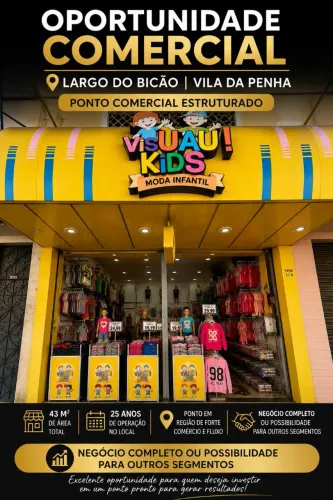 PASSO PONTO COMERCIAL ESTRUTURADO - VILA DA PENHA - R$ 99.000