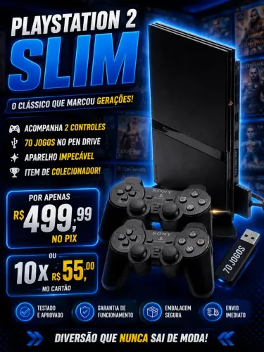 Ps2 com 70 Jogos e Garantia item Raro