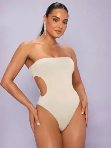 Body tomara que caia feminino caqui