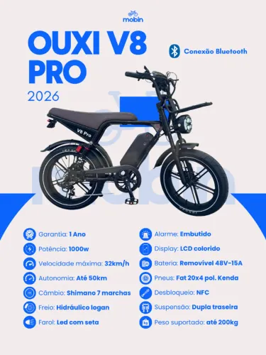 Bike elétrica V8 PRO -  Melhor bike elétrica do Brasil