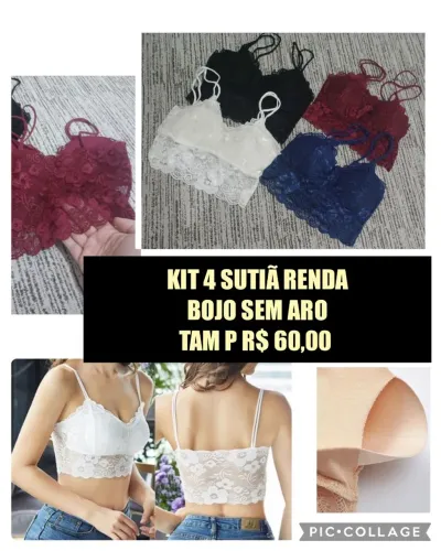 SUTIÃ KIT 4 UN RENDA