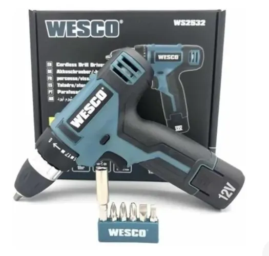 Parafusadeira e Furadeira 12V 3/8 Bivolt Wesco- Promoção