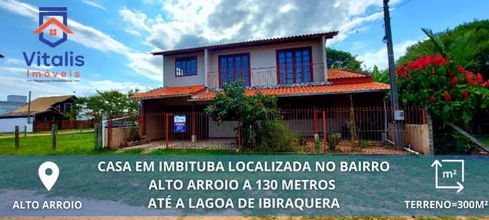 Casa em Imbituba, no bairro Alto Arroio á 130 metros até a lagoa do Quintino
