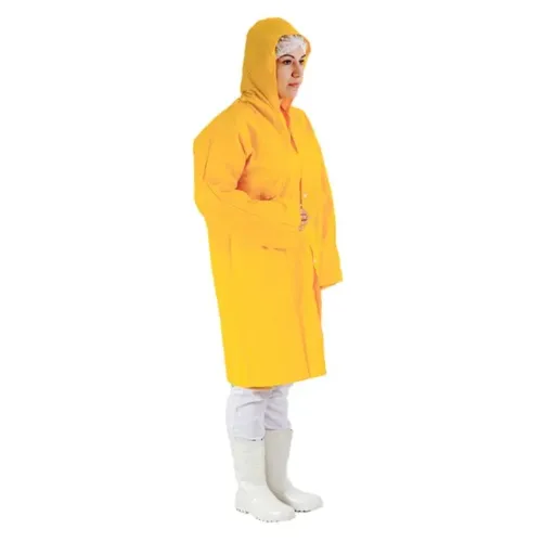Capa de Chuva PVC com botão capuz forro/poliéster Prevemax CA 28449- Amarelo