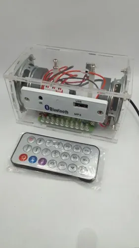 caixa Bluetooth em acrílico transparente + controle remoto