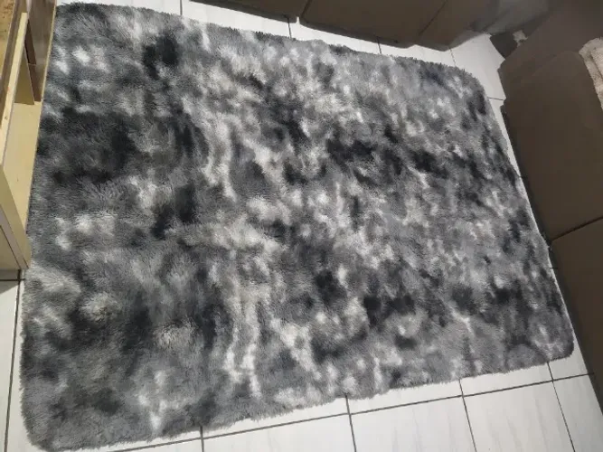 R$119,99 tapete cinza mesclado tapete felpudo tapete peludo 2x1.40 novo antidrrapante