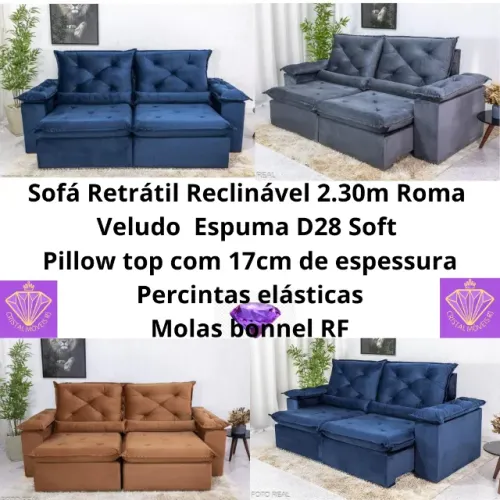 Sofá Retrátil Reclinável 2.30m RF