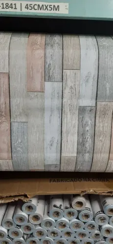 Papel de parede  vinil tipo várias cores de madeira 