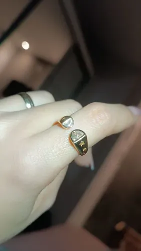 Anel zirconia banhado a ouro 18 k
