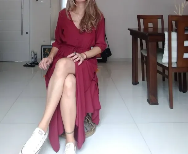 Black da Lilla: Vendo Vestido Longo Boho chic Bordeaux $27