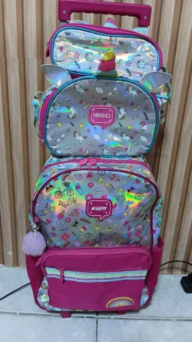 Kit Mochila infantil holográfica 