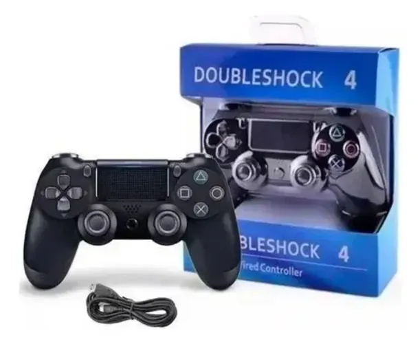 Controle Ps4 Sem Fio Joystick Manete Compatível Com Ps4 E Pc Cor Preto