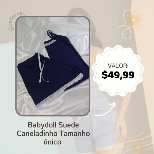 Babydoll Caneladinho suede