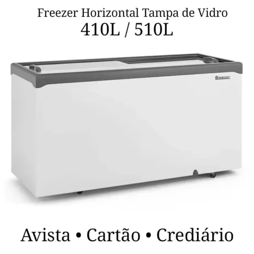 Crediário - Freezer Horizontal Tampa de Vidro