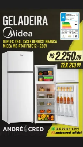 Geladeira Duplex Midea 294L Branca Cycle Frost Lacrada