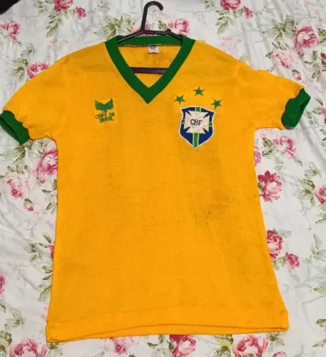 Camiseta Antiga Da Cbf Decada De 70 Rofe Malhas Raríssima