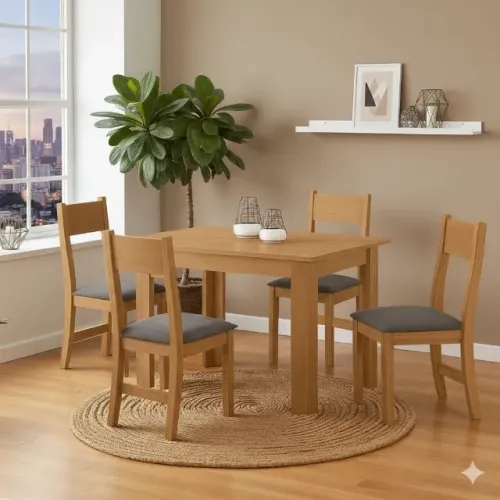 Novidade Mesa de jantar com 4 cadeiaras Grafite