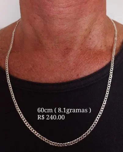 Corrente de prata 60 cm