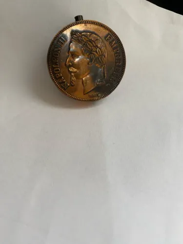 Isqueiro Colecionável - Moeda 5 Francos 1870 Napoleão III