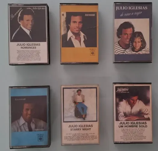 Seis fitas K7 originais do Julio Iglesias