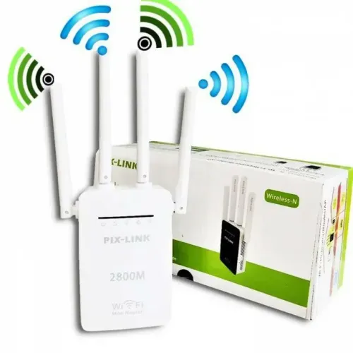 Repetidor Wifi 2800m 4 Antenas Amplificador De Sinal