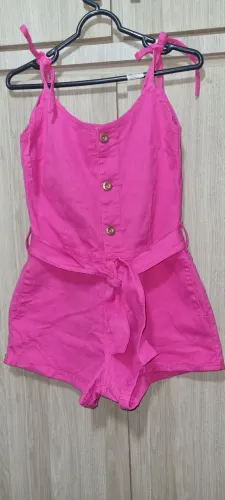 Macaquito jeans rosa tamanho P