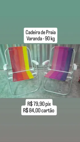 Cadeira de Praia Varanda R$ 79,90 cada