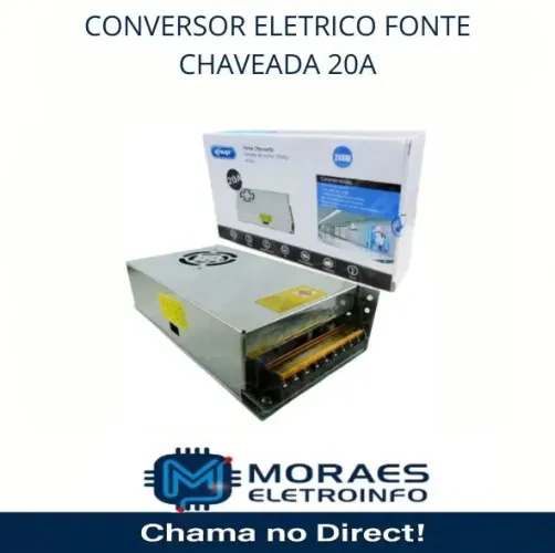 Fonte chaveada 12v x 20 amper input 100 - 220v