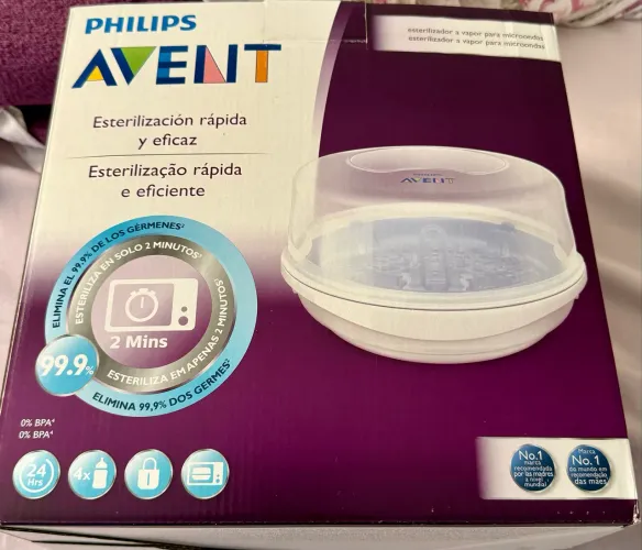 Esterilizador De Microondas para Mamadeiras Bicos e Chupetas Philips Avent Azul/Branco
