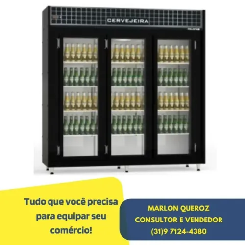 Cervejeira 03 Portas de Vidro 1473L PoloFrio 220v Nova