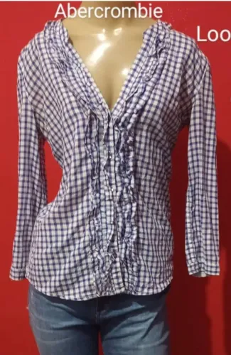 Blusa xadrez Abercrombie feminina, veste p adulto