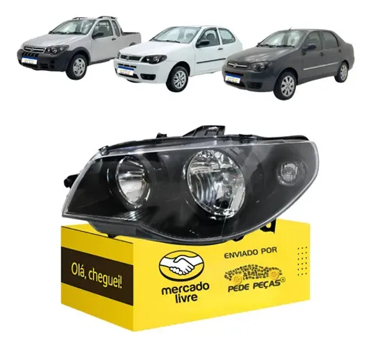 Farol Siena Palio Strada 2005 A 13 14 15 16 2017 M/negra L.e Esquerdo/motorista